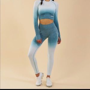 Gymshark Ombré Deep Teal/Ice Blue Leggings - Small
